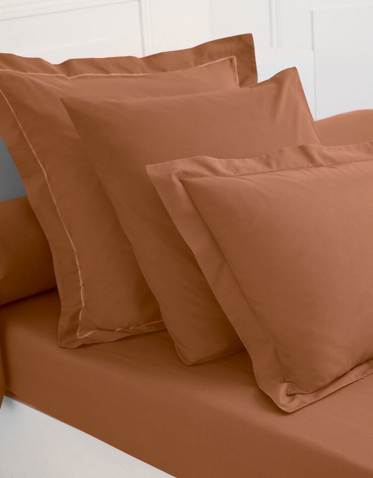 Linge de lit uni coton (caramel)