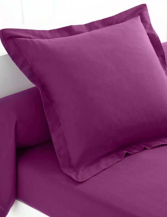 Linge de lit uni flanelle (prune)