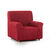 Housse extensible motif jacquard "serpentins" pour fauteuil et canap&eacute;  (rouge)