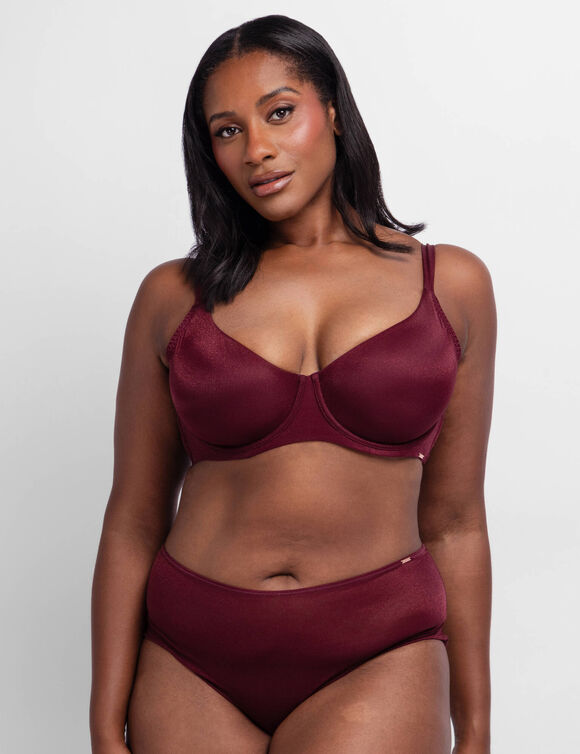 Soutien-gorge coton stretch Origins shimmers -  avec armatures (prune)