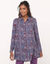 Tuniek met kasjmierprint en hemdkraag (jeansblauw)