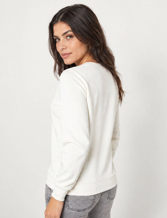 Effen molton-sweater (ecru)
