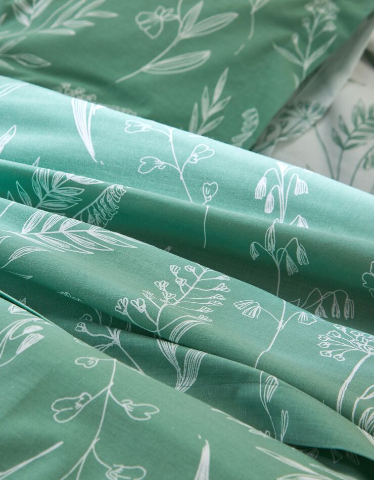 Bedlinnen Alessia in katoen met bloemenprint (groen)