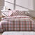 Bedlinnen in flanel Scott, ingeweven motieven (beige)