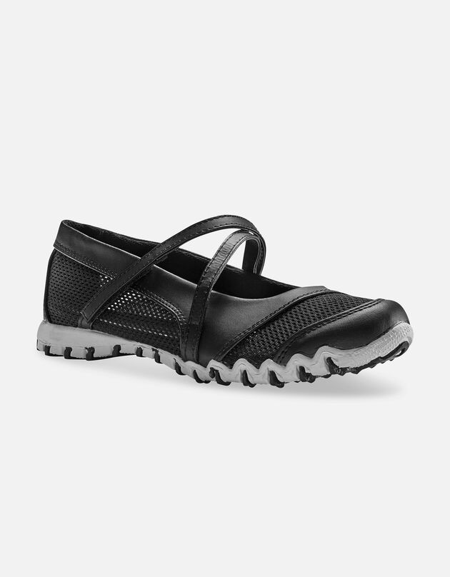 Ballerines de sport scratchées ultra-souples (noir)
