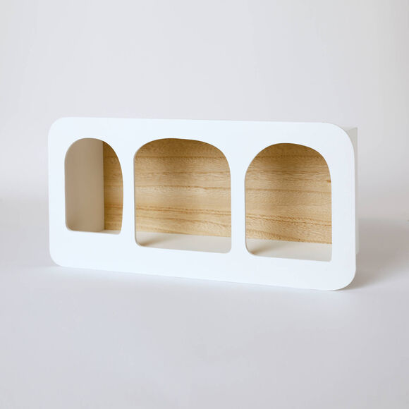 &Eacute;tag&egrave;re murale en bois forme arche (blanc)