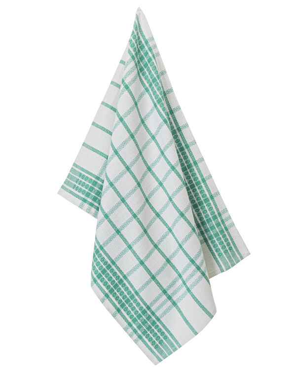 Torchons m&eacute;tis carreaux - Lot de 6 ou 12 (bleu + rouge + vert)