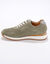 Sneakers met ritssluiting van soepel leer met zool van twee materialen (grijsgroen)