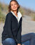 Vest met rits en pluchevoering, 30% wol (marine)