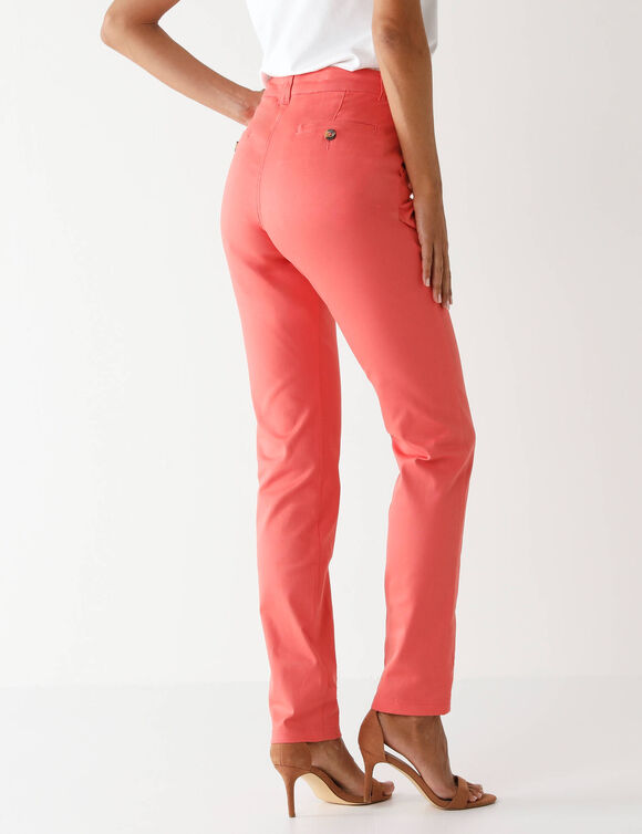 Pantalon chino stretch (corail)