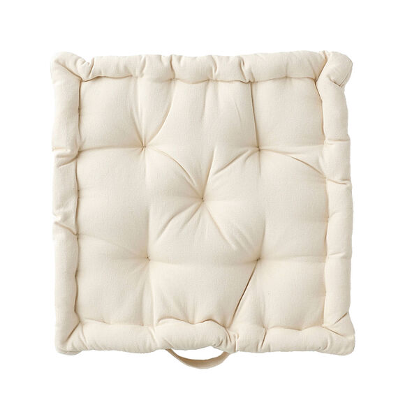 Coussin de sol uni coton (écru)