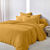 Linge de lit uni - double gaze de coton (miel)