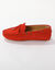 Mocassins in ultrasoepel leer met veters (rood)