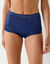 Gaineslip in glanstricot en kant Avila - set van 2 (marine + rood)