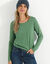 Effen T-shirt met ronde hals en lange mouwen (mosgroen)