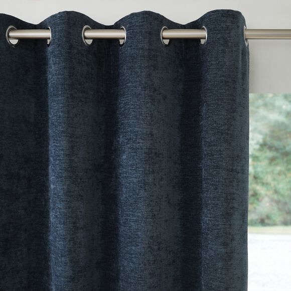 Gordijn met chenille-effect (marine)