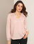 Blouse détails dentelle, crêpe (rose poudré)