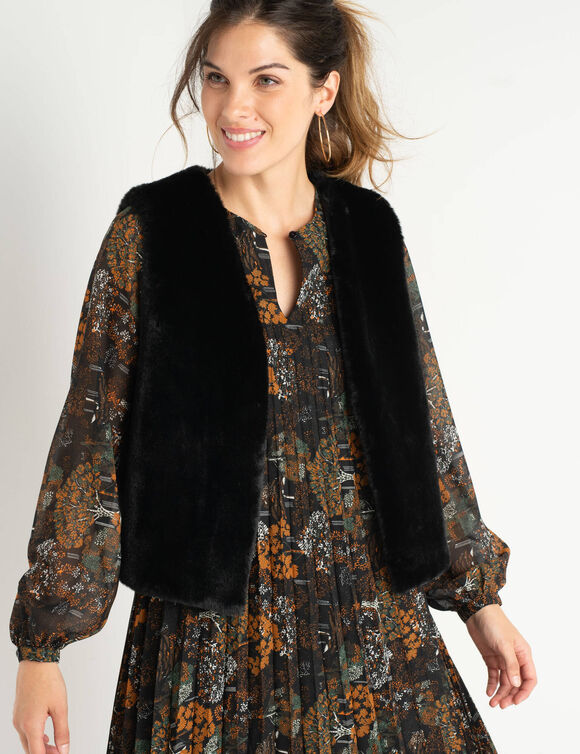 Warm mouwloos jasje (zwart)