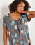Chemise de nuit longue imprimée graphique (gris anthracite)