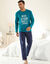 Pyjama met ronde hals en letterprint (eendenblauw / marine)
