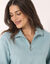 Sweat col montant zipp&eacute; en molleton gratt&eacute; (bleu gris&eacute;)