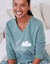 Complete pyjama in fleece met lange mouwen, wolkenprint (kaki)
