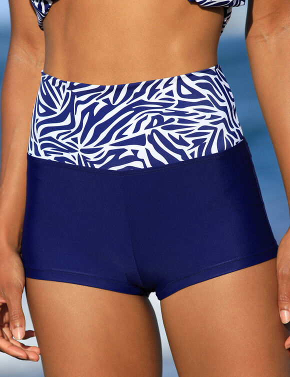 Boxer de bain modulable imprimé zèbre (marine)