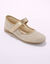 Schoenen met scratchriempjes, in glanzend canvas (goudkleurig)