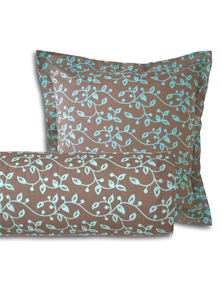 Linge de lit Héritage en coton à motifs volutes, chocolat / turquoise, hi-res image number 3