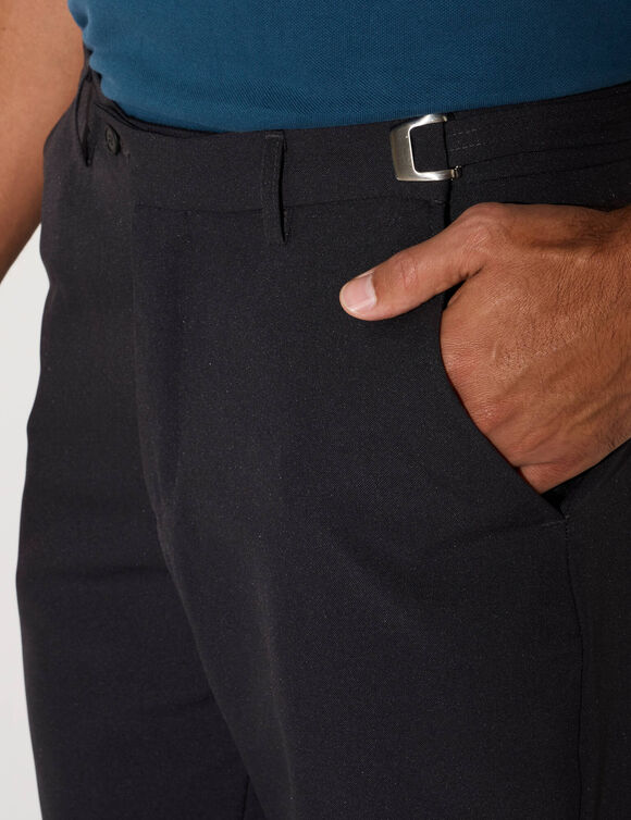 Broek met verstelbare taille zonder bandplooien - polyester (antracietgrijs)