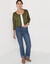 Bolero-vest met knopen, zachte touch (kaki)