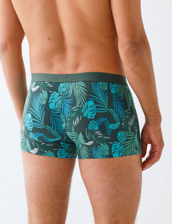 Boxershort met bladerenprint - set van 3 (groen)