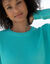 Trui met ronde hals in ribtricot (turkoois)