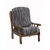 Bi-rekbare hoes in microvezel met golvenprint, speciaal voor rustieke fauteuil (grijs)