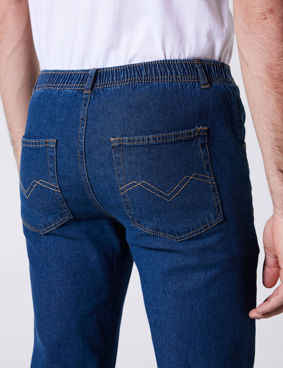 Jean droit ceinture &eacute;lastiqu&eacute;e - L30 (stone)