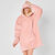 Plaid-sweat polaire à capuche doublé sherpa (roze)