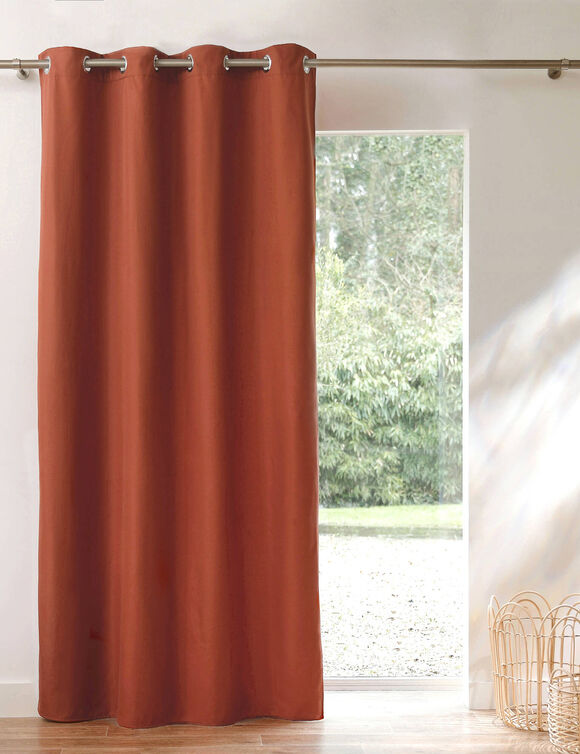 Rideau isolant uni envers polaire finition oeillets (terracotta)