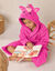 Peignoir de bain enfant personnalis&eacute; licorne &agrave; capuche (fuchsia)