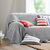 Effen katoenen plaid of sprei, met artisanaal weefsel (parelgrijs)
