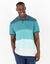 Gestreepte polo in piquétricot, korte mouwen (watergroen)