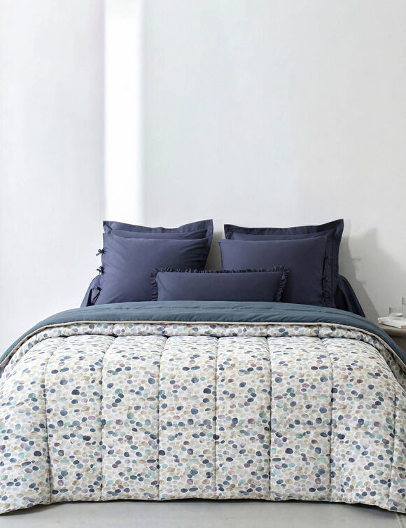 Microvezel-dekbed met Confettis-print, 200 g/m&sup2; (groenblauw)