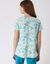 Pyjamashirt met korte mouwen en bloemenprint (aqua)