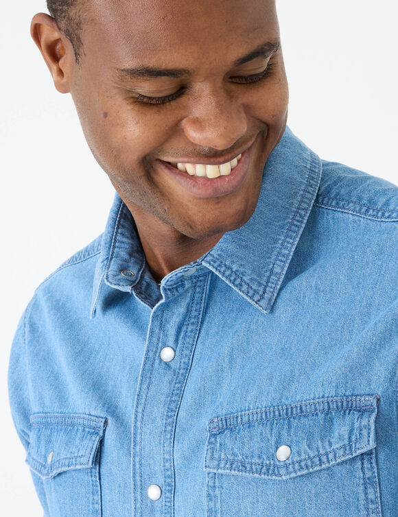 Chemise pressionn&eacute;e manches courtes (bleached)