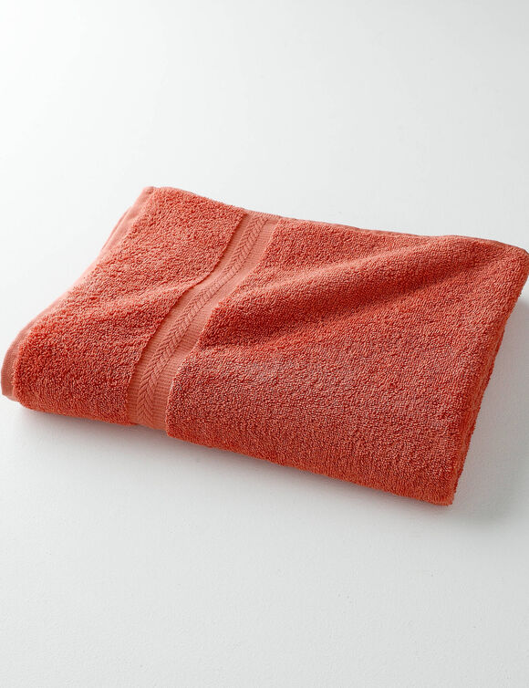 Collection serviettes de bain unies 420 g/m2 confort moelleux (tomette)