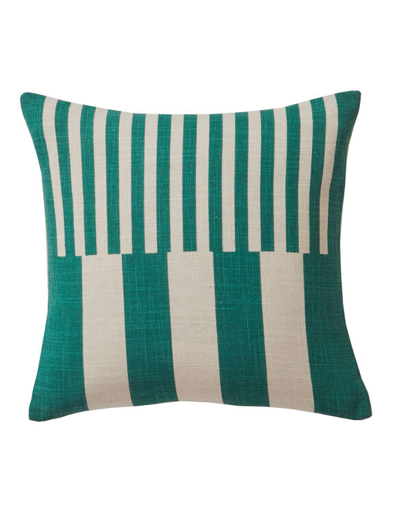 Coussin imprim&eacute; rayures (vert)
