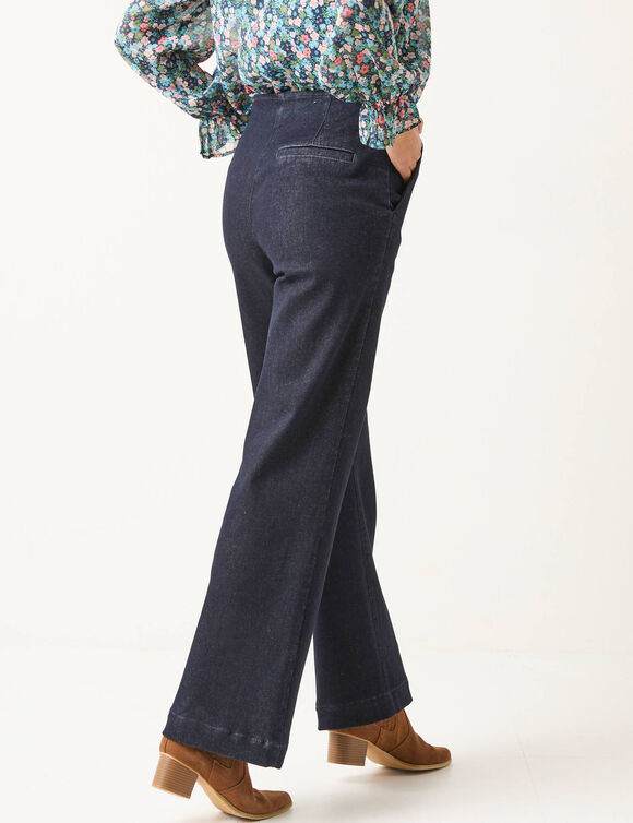 Jean flare, taille haute (dark blue)