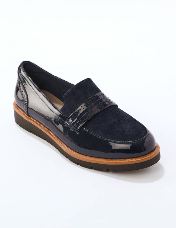 Platte ballerina's in microvezel (marine)