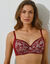 Omhullende beha Capucine in tweekleurige kant - met beugels (rood)