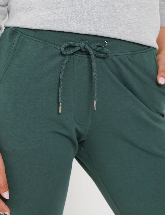 Pantalon jogpant ceinture élastiquée molleton  (vert sapin)