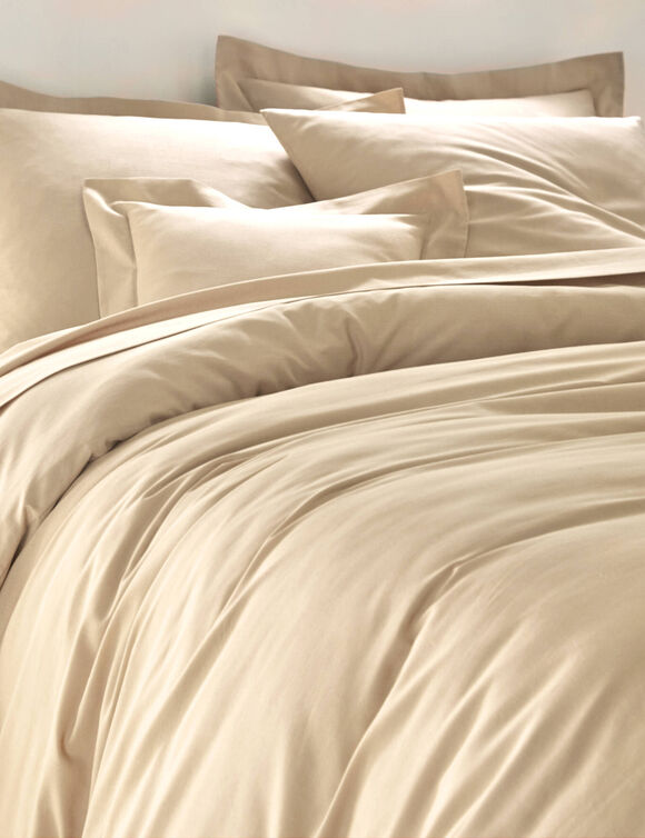 Linge de lit uni - polyester-coton 57 fils/cm&sup2; (sable)